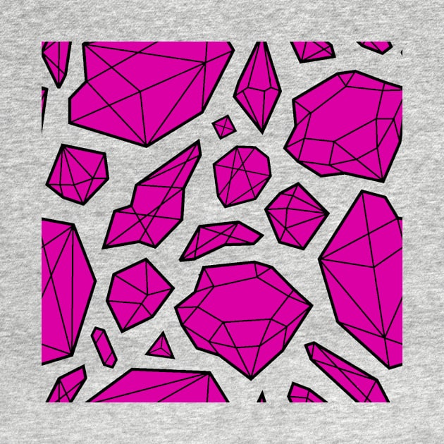 Rough Diamond Fashion Print Pink White by Auto-Prints